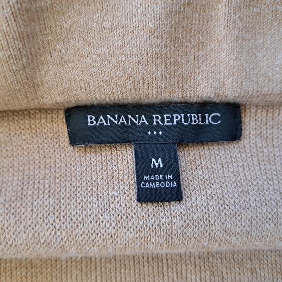 Banana Republic A-line Sweater Knit Midi Skirt Size Medium Camel Tan - Picture 5 of 6